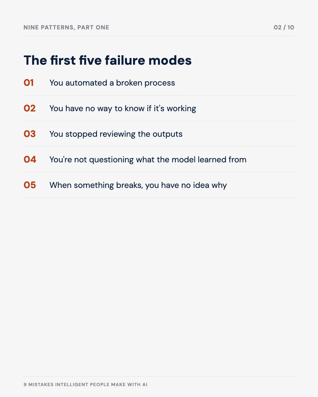 Carousel slide 2: mistakes 1 through 5