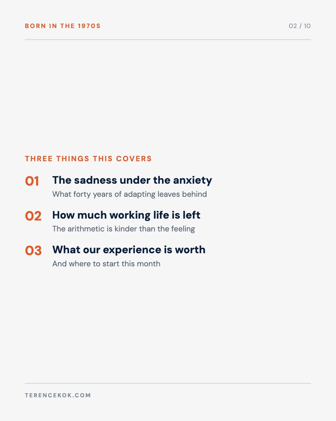 Carousel slide 2: agenda, three things this covers