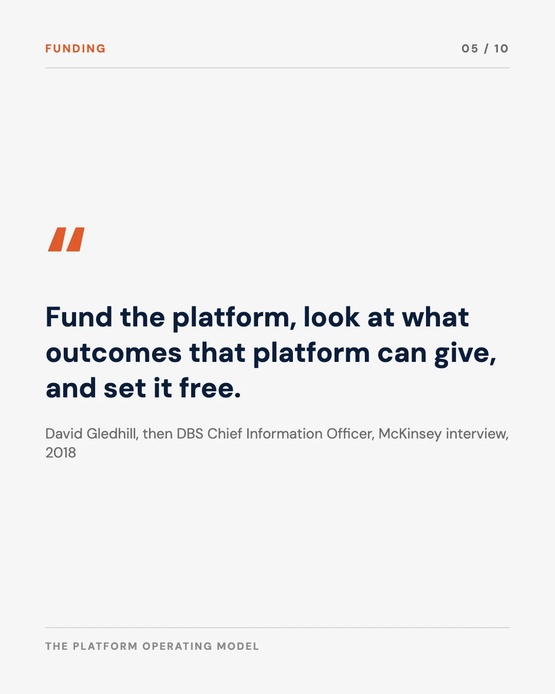 Carousel slide 5: fund the platform and judge it on outcomes