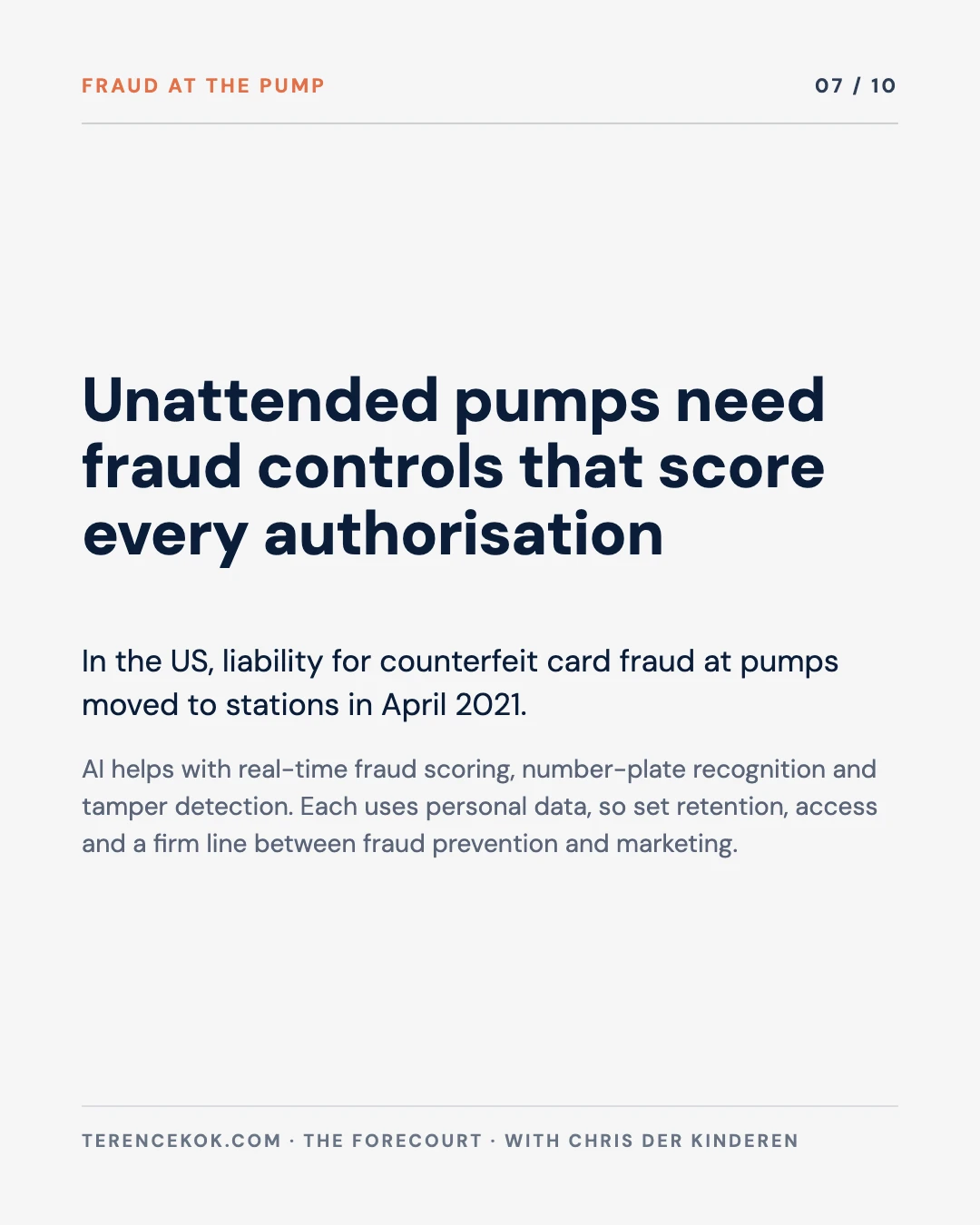 Carousel slide 7: fraud at the unattended pump and the April 2021 US liability shift