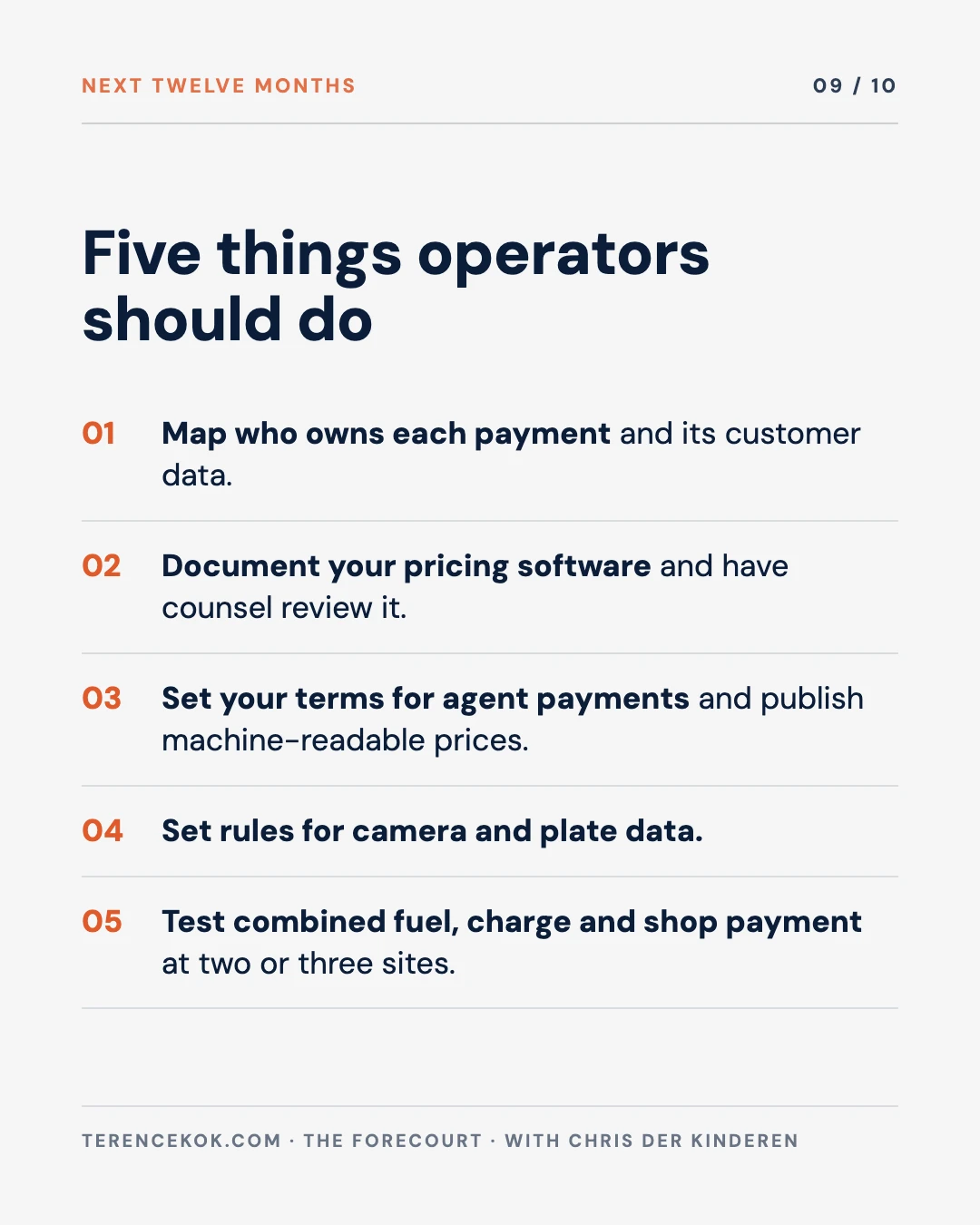 Carousel slide 9: five things operators should do in the next twelve months