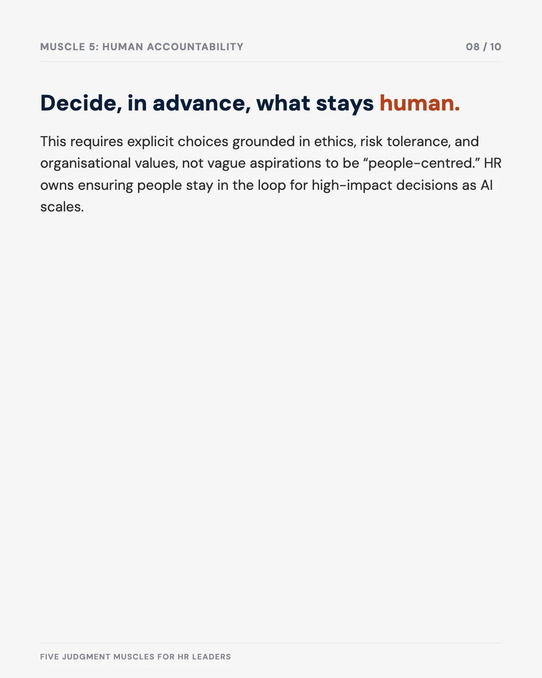 Carousel slide 8: decide in advance what stays human