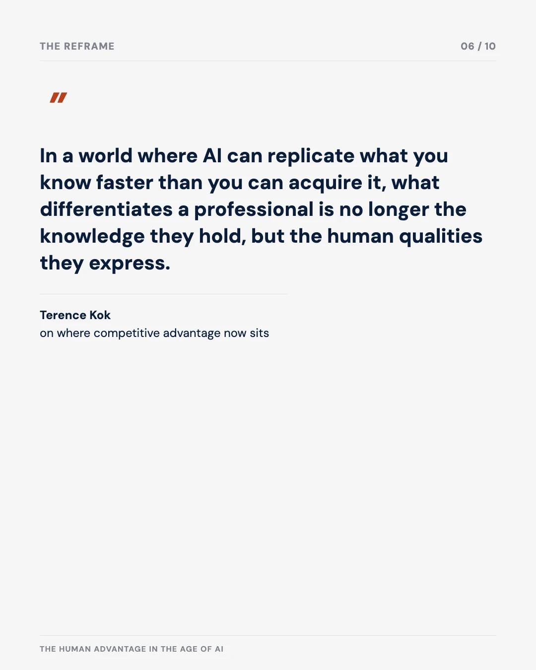 Carousel slide 6: quote on where competitive advantage now sits
