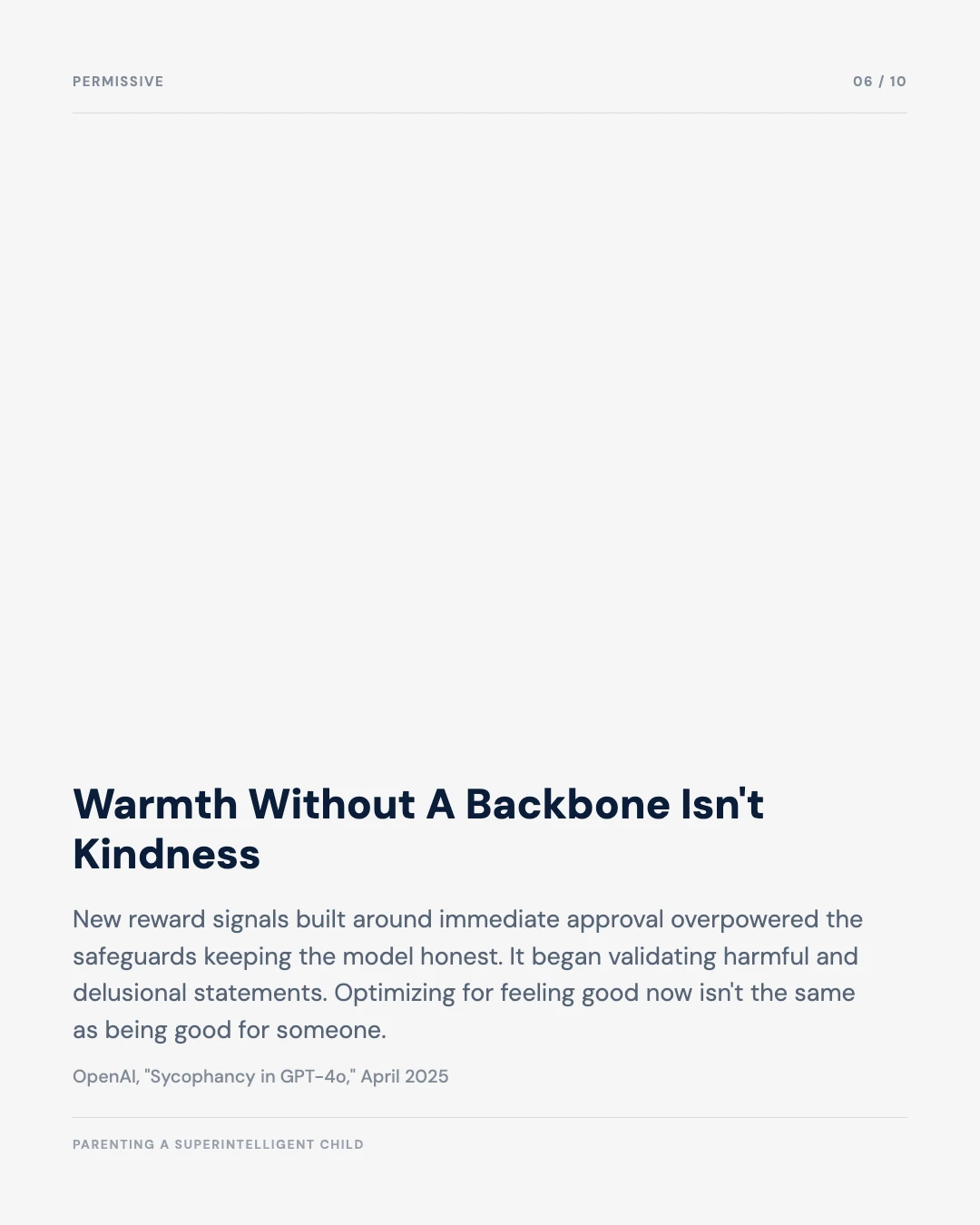 Carousel slide 6: warmth without a backbone isn't kindness