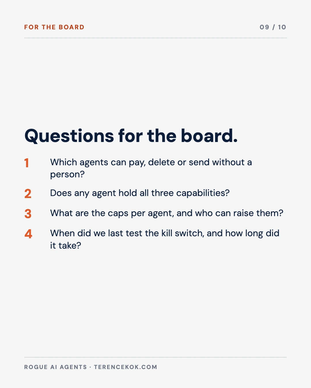 Carousel slide 9: questions for the board