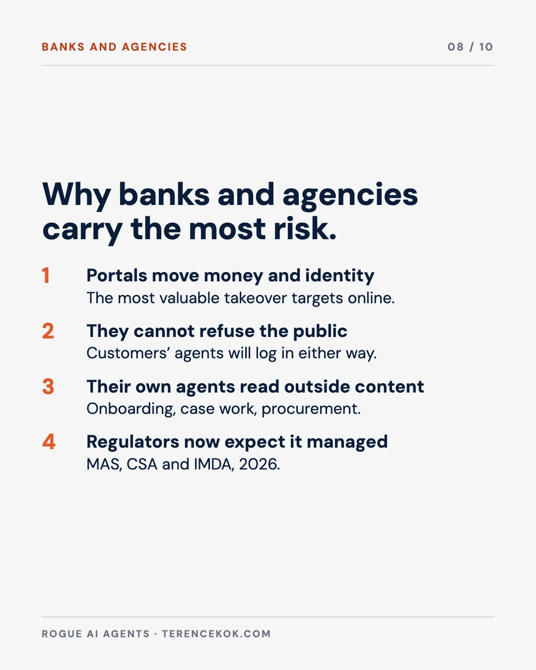 Carousel slide 8: why banks and government agencies carry the most risk