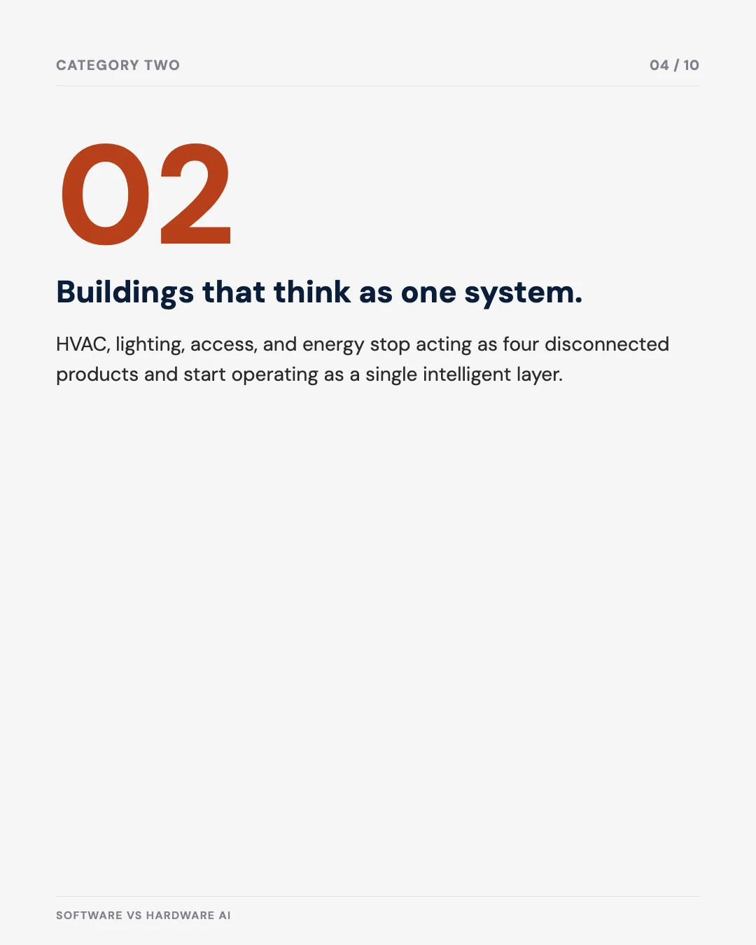 Carousel slide 4: category two — buildings that think as one system
