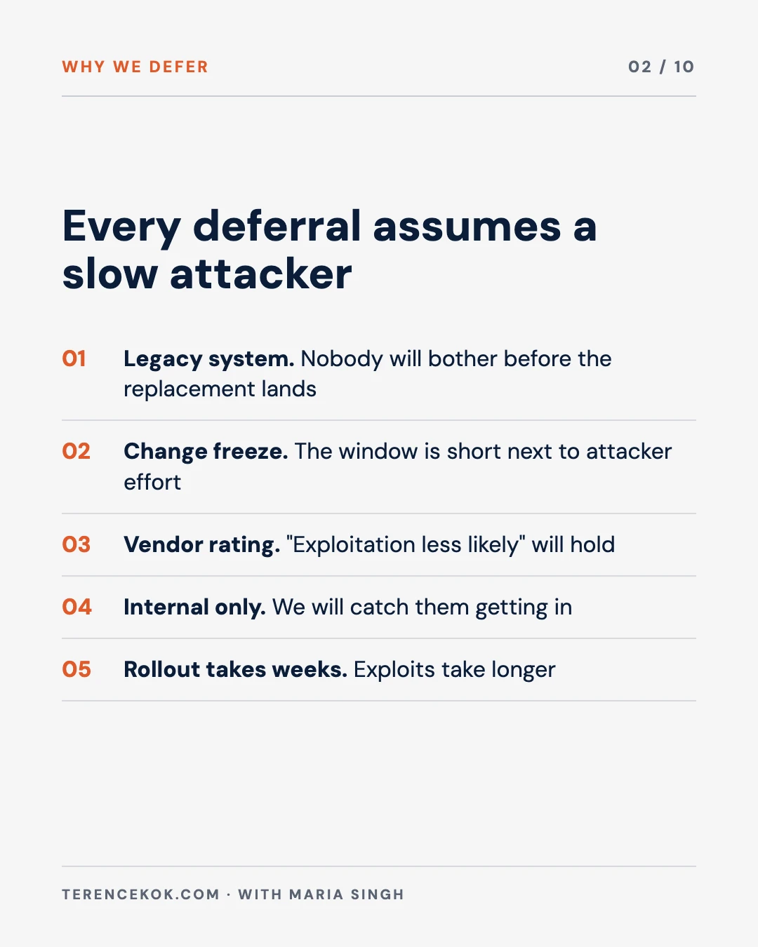 Carousel slide 2: why organisations defer patches