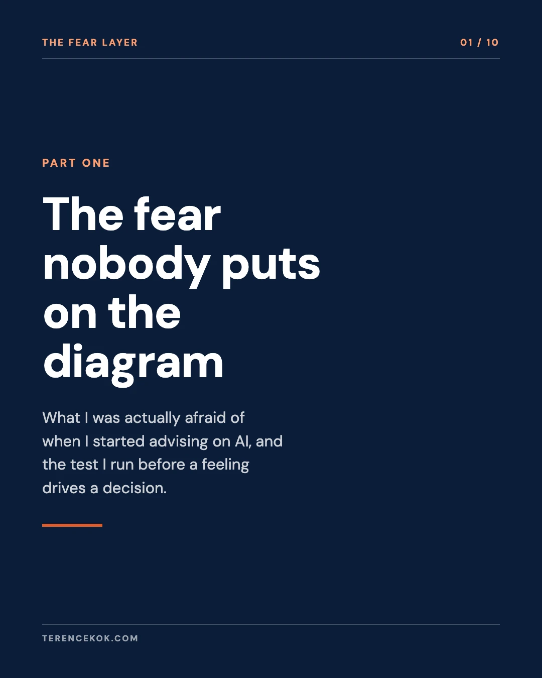 Carousel slide 1: cover, the fear nobody puts on the diagram