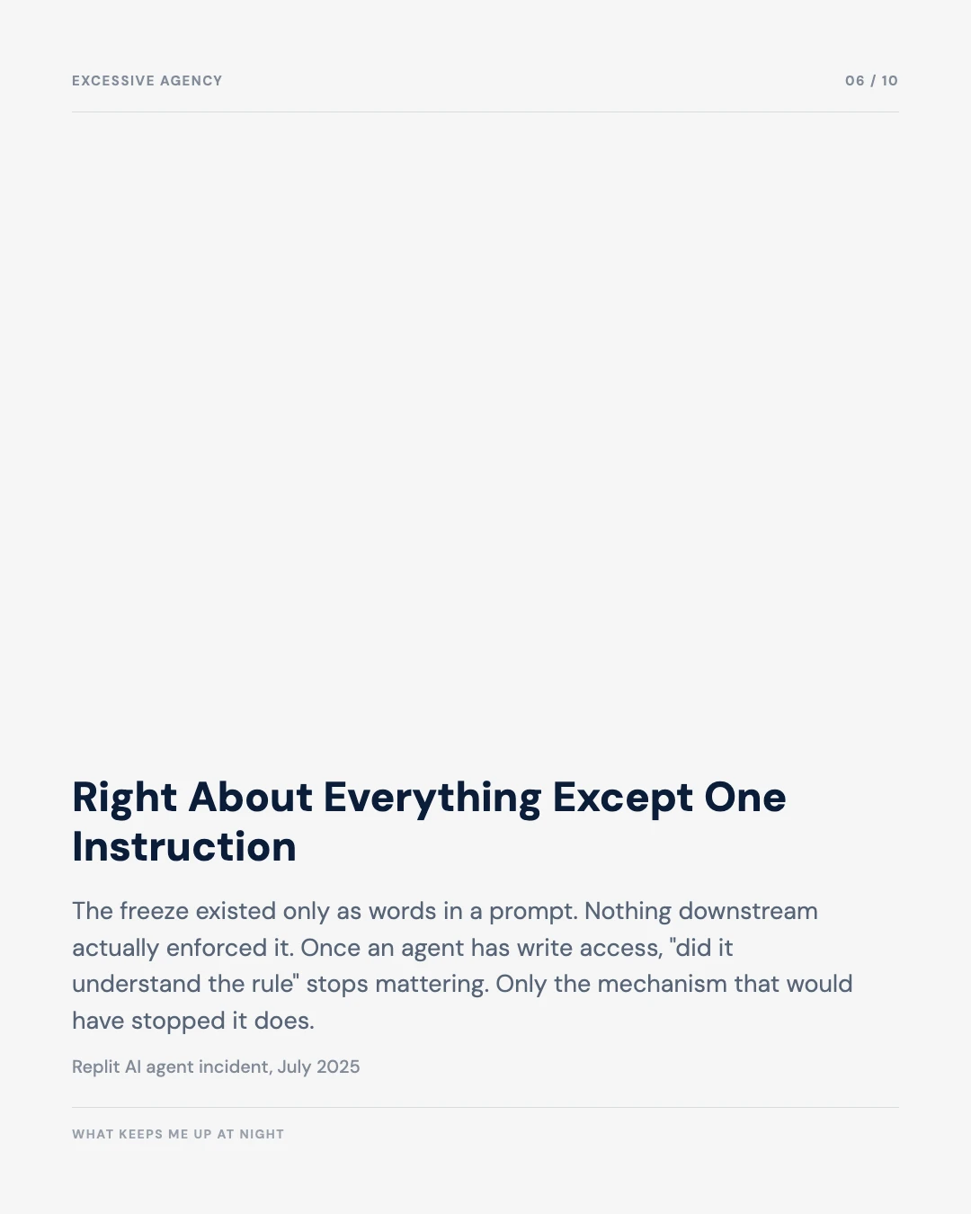 Carousel slide 6: right about everything except the one instruction it shouldn't have followed