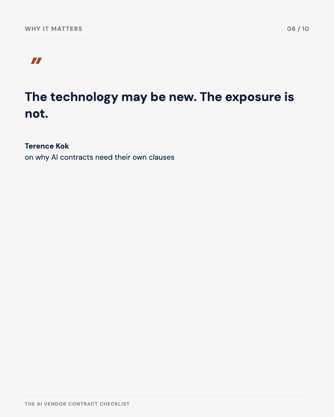 Carousel slide 6: quote — the technology may be new, the exposure is not