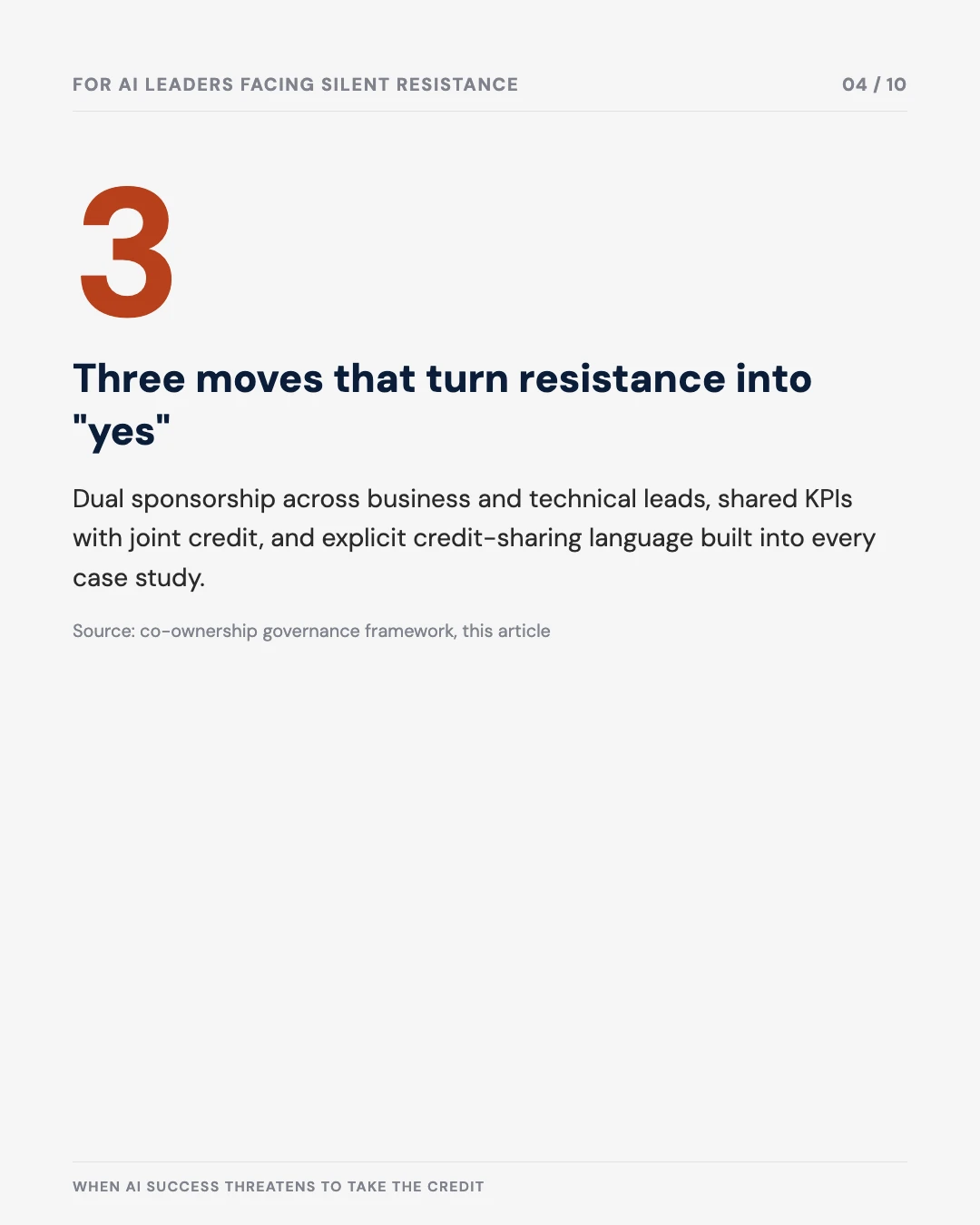 Carousel slide 4: three moves that turn resistance into yes