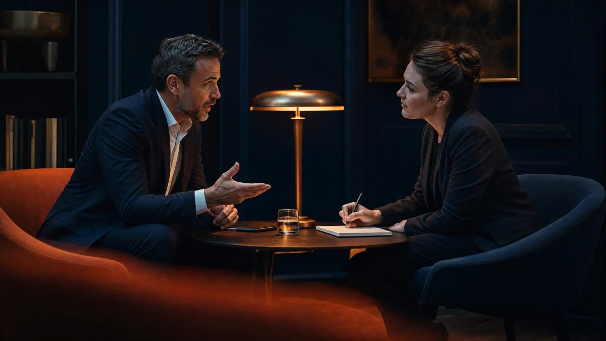 Two professionals in a one-on-one advisory conversation