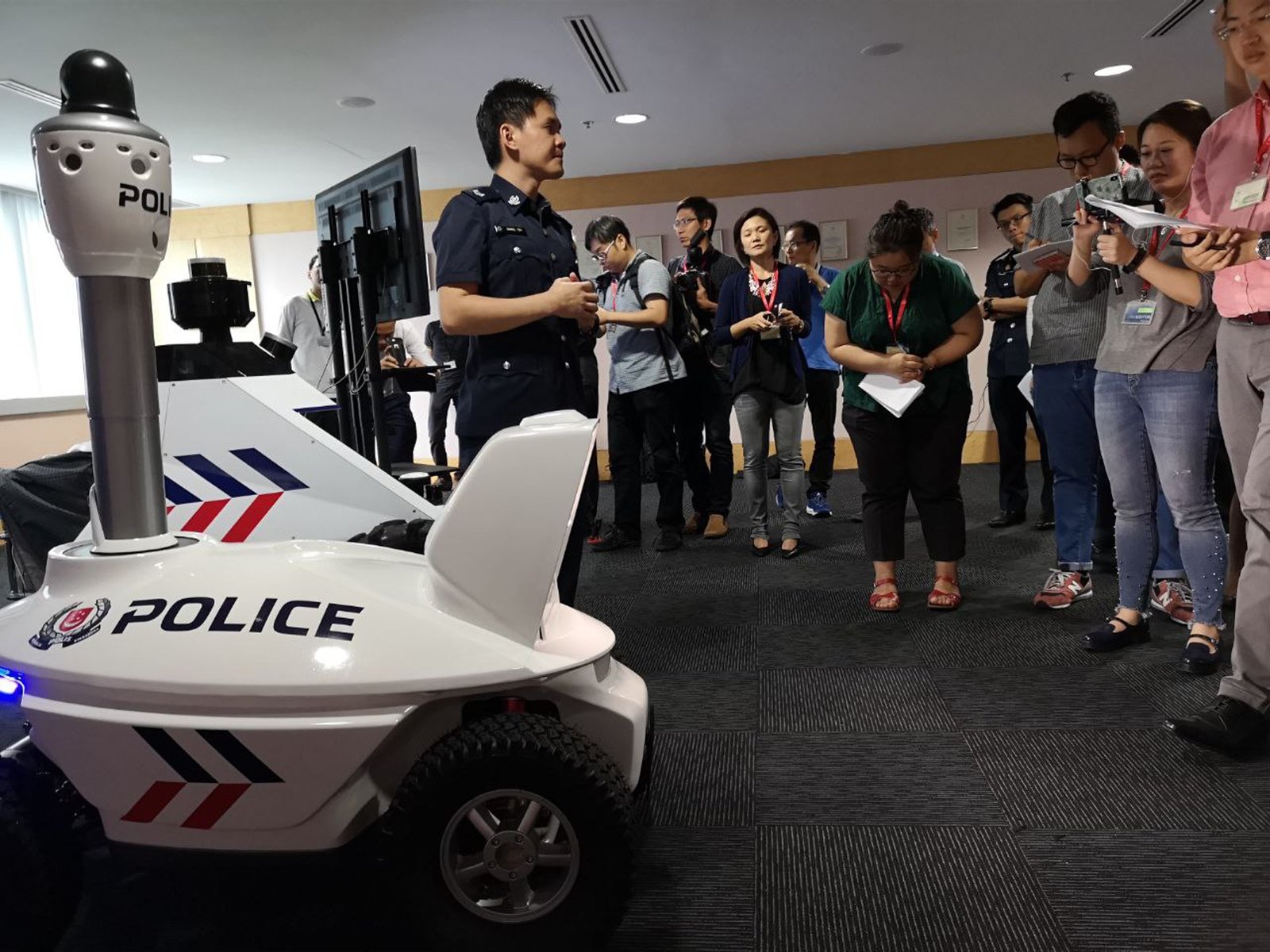 Rover S5 autonomous ground robot demonstrated to Singapore Police Force officers