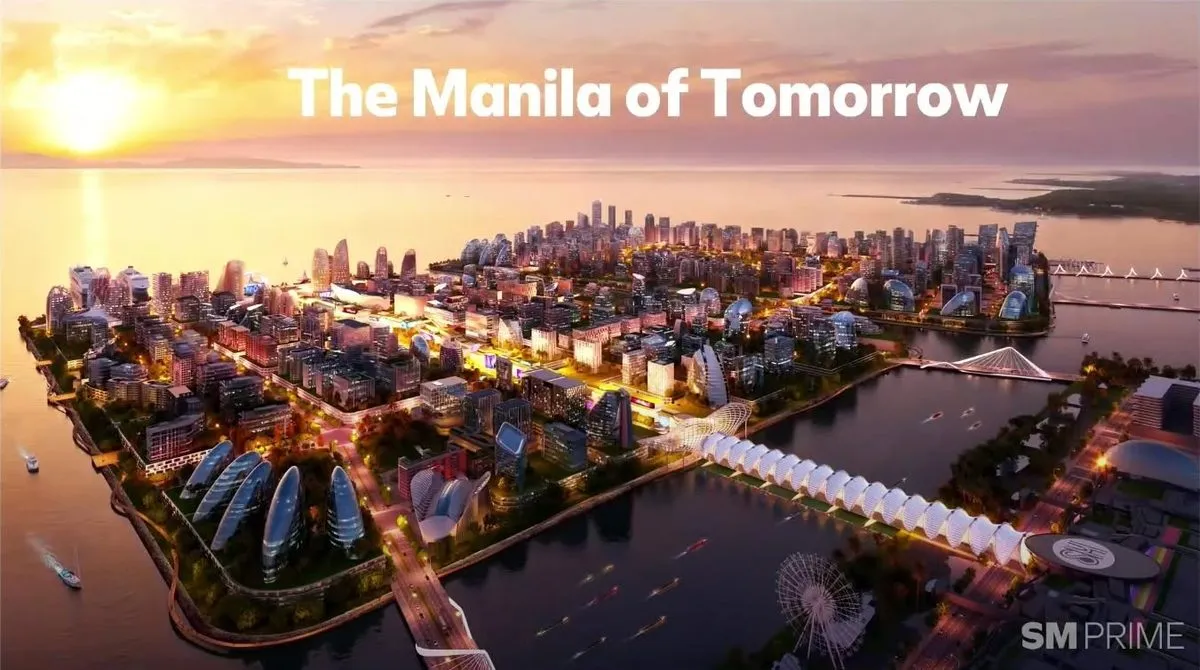 SM Super City, aerial render of three reclaimed islands in Manila Bay, Pasay, Philippines